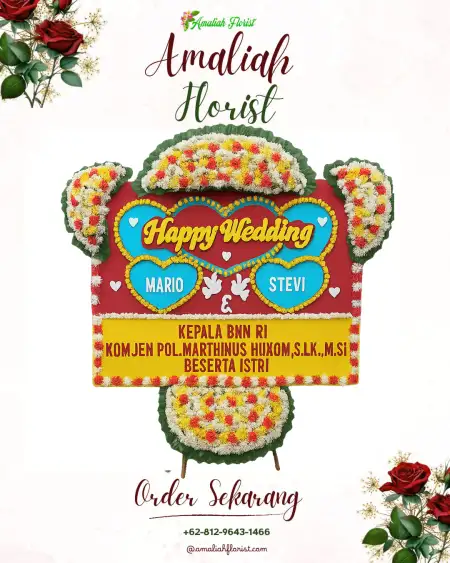 Papan Bunga Pernikahan Panancangan